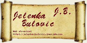 Jelenka Bulović vizit kartica